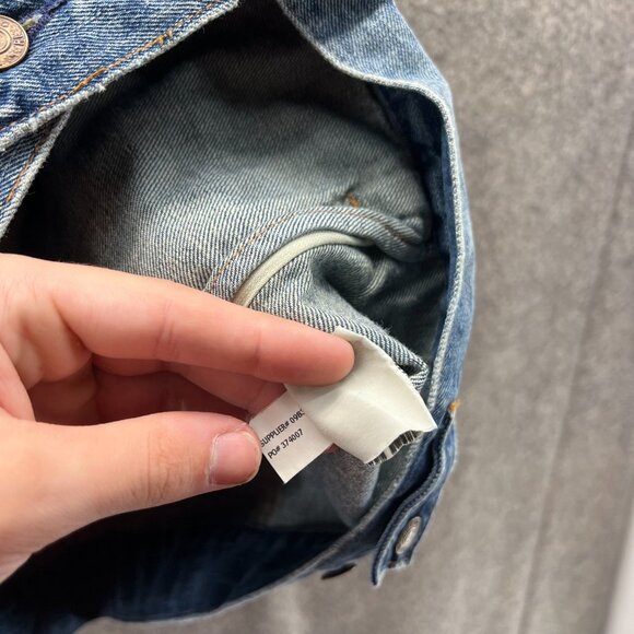 Ralph Lauren Denim Jacket Women Large Blue Jean Button Down Vintage Distressed - Picture 11 of 12